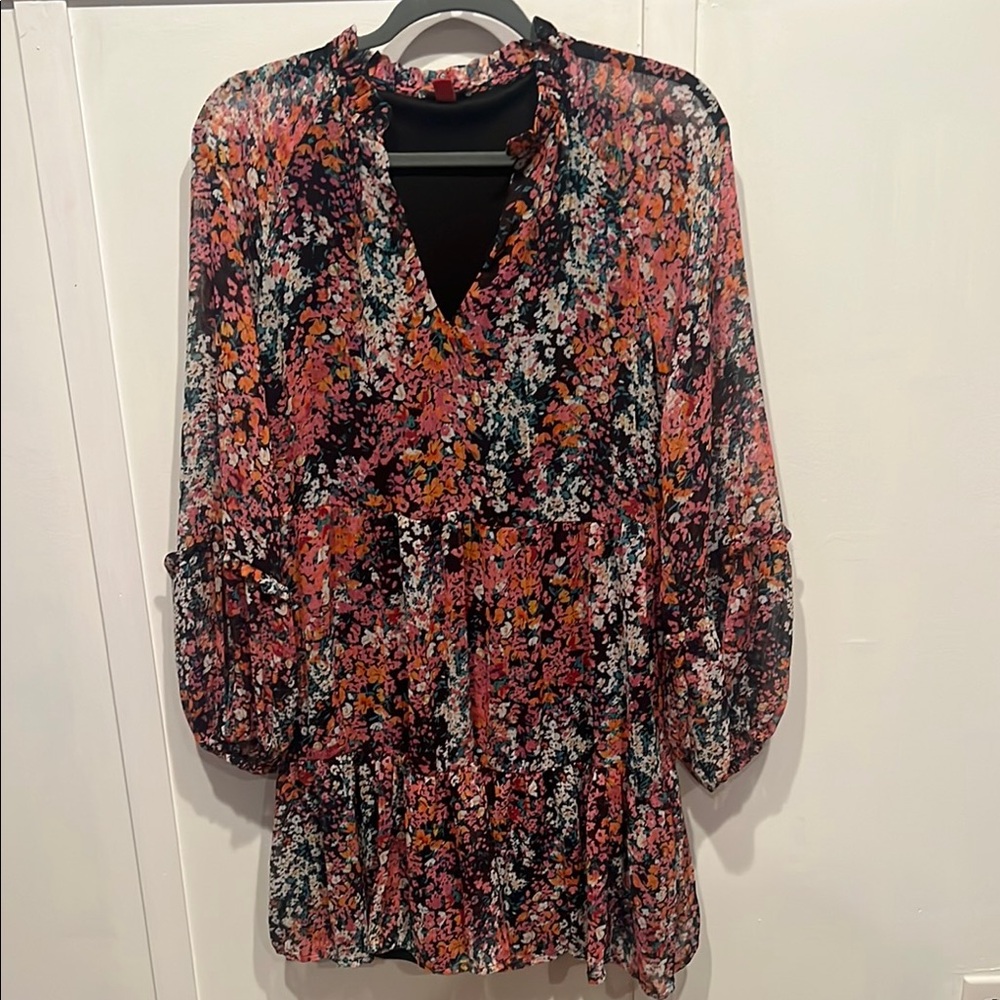 Vince Camuto Boho 3-tier mini dress.
